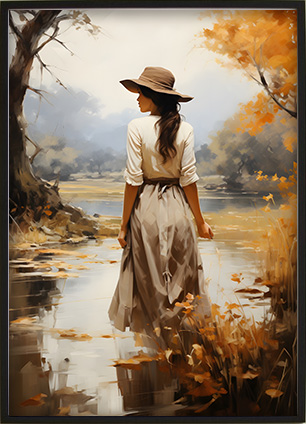 Printable wall art with a classic painting style, suitable for various room decors.