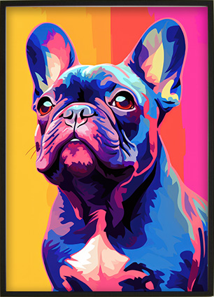 Printable wall art with a colorful pop art animal portrait style.