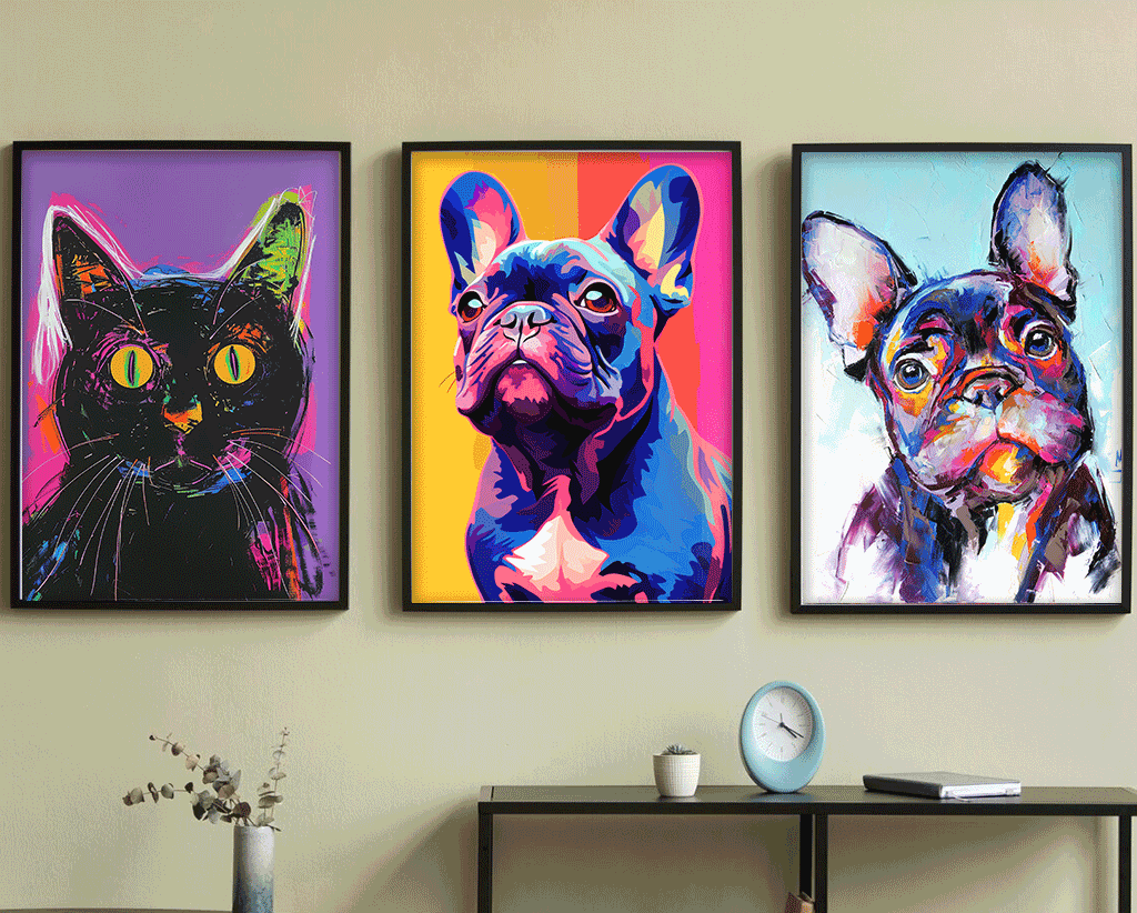 Instant download printable wall art bundle displayed in a home setting, showing easy decorating