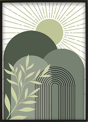 Printable wall art with a minimalist abstract shapes design.